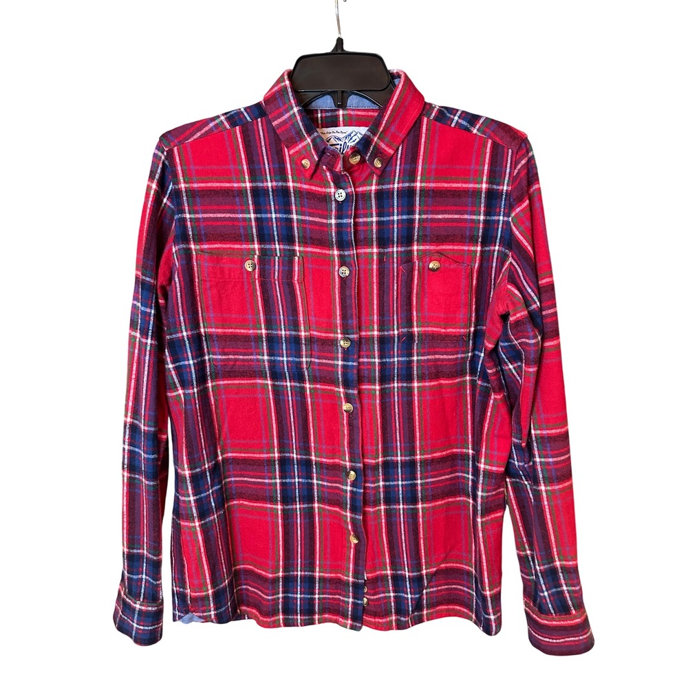 Trailwear by Penfield Flannel Shirt Mens M Red Plaid Tartan Cabincore Gorpcore